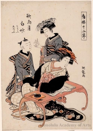 磯田湖龍齋: The Courtesan Shirotae of Kanan-ya - ホノルル美術館