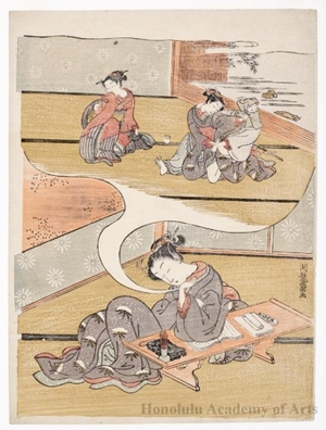 Japanese Print "The Dream" by Isoda Koryusai, 磯田湖龍齋 (Isoda Koryüsai)