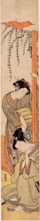 Japanese Print "Young Woman Teasing Sleeping Man" by Isoda Koryusai, 磯田湖龍齋 (Isoda Koryüsai)