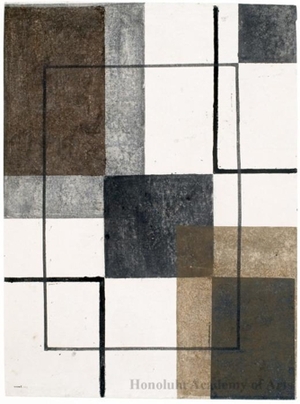 Onchi Koshiro: Form No.18: Square forms and their circumference - Honolulu Museum of Art