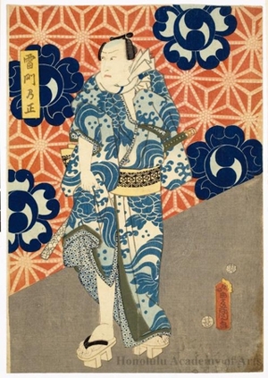 Utagawa Kunisada: Kawarazaki Gonjürö I as Kaminarimon Michimasa - Honolulu Museum of Art