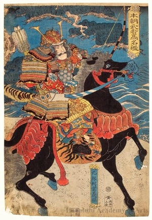 Utagawa Kunisada, 歌川国貞 (Utagawa Kunisada I (Toyokuni III))による浮世絵「Kurö Hankan Yoshitsune (Minamoto Yoshitsune)」