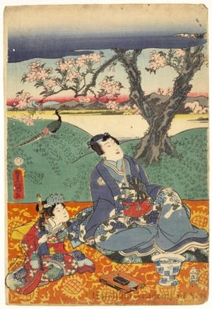 Utagawa Kunisada, 歌川国貞 (Utagawa Kunisada I (Toyokuni III))による浮世絵「Tale of Genji」