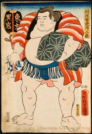 Utagawa Kunisada: Sumo Wrestler: Kuroiwa - Honolulu Museum of Art