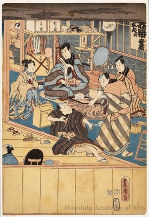 Utagawa Kunisada: Backstage Kabuki Theatre - Honolulu Museum of Art