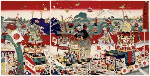 歌川国貞三代: Anniversary Celebration of Opening Edo City - ホノルル美術館