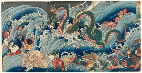 Utagawa Kuniyoshi: A Scene from Chasing a Pearl - Honolulu Museum of Art