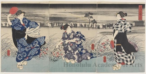 Utagawa Kuniyoshi: Evening on the Hacchöbori - Honolulu Museum of Art