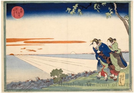 Utagawa Kuniyoshi, 歌川国芳 (Utagawa Kuniyoshi)による浮世絵「The First Sunrise of the New Year at Susaki」