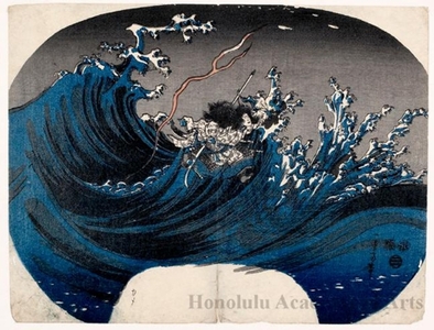 Utagawa Kuniyoshi: The Ghost of Tomomori of Taira Family at Daimotsu-no-ura - Honolulu Museum of Art