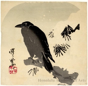 Kawanabe Kyosai: Crow on Branch (Descriptive Title) - Honolulu Museum of Art