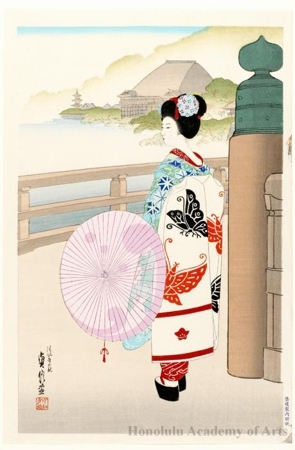 Hasegawa Sadanobu III: The Pass to The Kiyomizu Temple - Honolulu Museum of Art