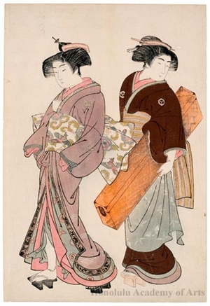 北尾重政: A Geisha and Her Servant - ホノルル美術館
