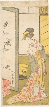 Katsukawa Shunrö: A Courtesan Leaving Her Bedroom - ホノルル美術館