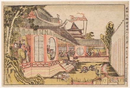 Katsukawa Shunrö: Hankai invades the Party at the Kömon Gate - ホノルル美術館
