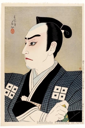 名取春仙: Kataoka Nizaemon as Momoi Wakasanosuke in Chüshingura - ホノルル美術館