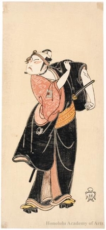 勝川春章: Ichikawa Raizo II as Sukeroku - ホノルル美術館