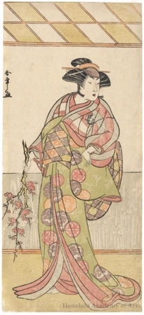 Katsukawa Shunsho: Nakamura Rikö I as Kikuchi Hyögo’s Wife Michishio Disguised as Another Shirabyöshi - Honolulu Museum of Art