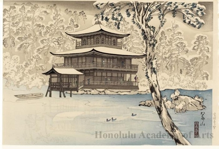 三木翠山: Snow at Kinkaku-ji Pavilion - ホノルル美術館