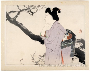 Mizuno Toshikata: Beauty Looking at Plum Tree - Honolulu Museum of Art