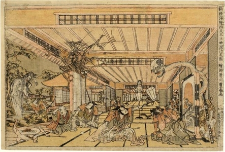Utagawa Toyoharu: The Four Heavenly Kings Killing the Spider Demon - Honolulu Museum of Art
