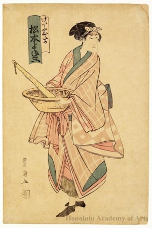 歌川豊国: Matsumoto Yonesaburö I as Geisha Otaka - ホノルル美術館