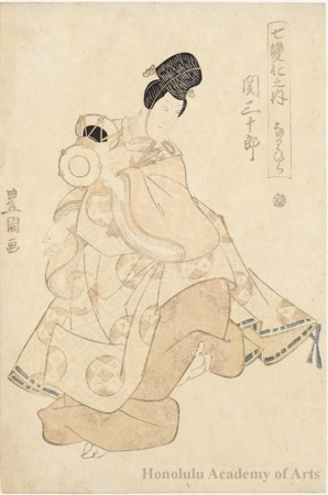 歌川豊国: Seki Sanjürö II as Narihira - ホノルル美術館