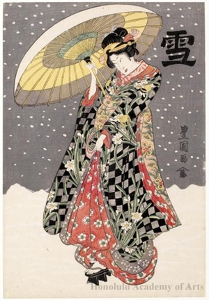 Utagawa Toyokuni I: Snow: Sawamura Tanosuke I - Honolulu Museum of Art