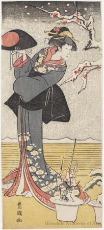 歌川豊国: Segawa Kikunojö III as Sano's Second Wife Tamazusa - ホノルル美術館