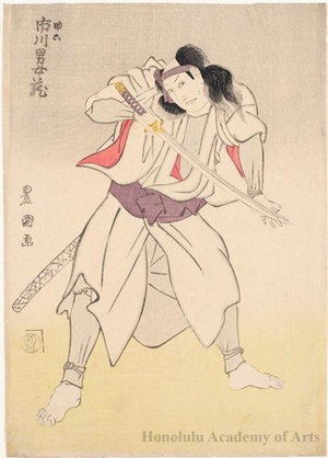 歌川豊国: Ichikawa Omezö I as Sukeroku - ホノルル美術館
