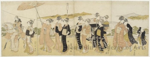 歌川豊国: Female Procession - ホノルル美術館