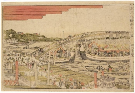 歌川豊国: View of Ryögoku - ホノルル美術館