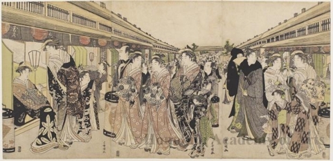 歌川豊国: Shinyoshiwara Nakachö - ホノルル美術館