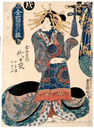 歌川豊重: Courtesan Yoyoi of Kurataya - ホノルル美術館