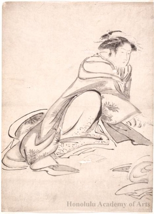 Unknown: A Geisha Girl (a copy of Kiyonaga’s painting) - Honolulu Museum of Art