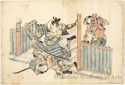 Unknown: Mega MagosaburÃ¶ Nagamune at the Battle of TÃ¶ji Temple - Honolulu Museum of Art