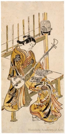 Unknown: Girl Playing Shamisen - Honolulu Museum of Art