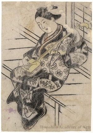 Unknown: Courtesan Playing Shamisen - Honolulu Museum of Art