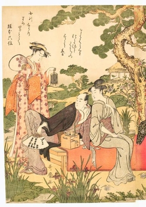 Kitagawa Utamaro: Enjoying the Evening Cool in a Garden - Honolulu Museum of Art