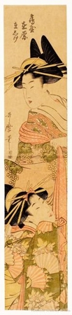 Kitagawa Utamaro: Tsuruya Ariwara with an Attendent Oshige - Honolulu Museum of Art