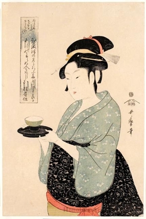 喜多川歌麿: Okita of Naniwa-ya Teahouse - ホノルル美術館