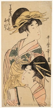 Kitagawa Utamaro: Misayama and Karakoto of Chöjiya - Honolulu Museum of Art