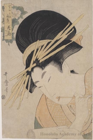 Kitagawa Utamaro: Hanaögi of the Ogiya Brothel House at Edo-cho Itchome - Honolulu Museum of Art