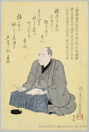 落合芳幾: Memorial Portrait of Ichiryüsai Kuniyoshi by Ochiai Yoshiiku - ホノルル美術館