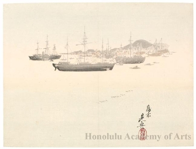 Shibata Zeshin: Western Ships at Anchor - Honolulu Museum of Art