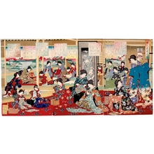 豊原周延: The Picture of Women Sewing - ホノルル美術館