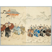 Toyohara Chikanobu: Imperial Procession at Ueno - Honolulu Museum of Art