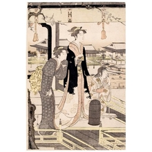 細田栄之: A Lady, A Maid and A Child (descriptive title) - ホノルル美術館