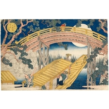 Gakutei Gogaku: Picture of the Suehirobashi on Tenpözan by Moonlight - Honolulu Museum of Art