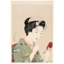 Hashiguchi Goyo: Woman with rouge brush - Honolulu Museum of Art